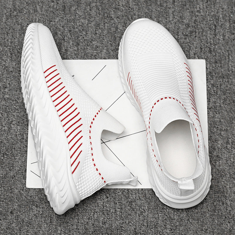Damen Atmungsaktive Slip-On Sneakers mit elastischem Rippdesign EB