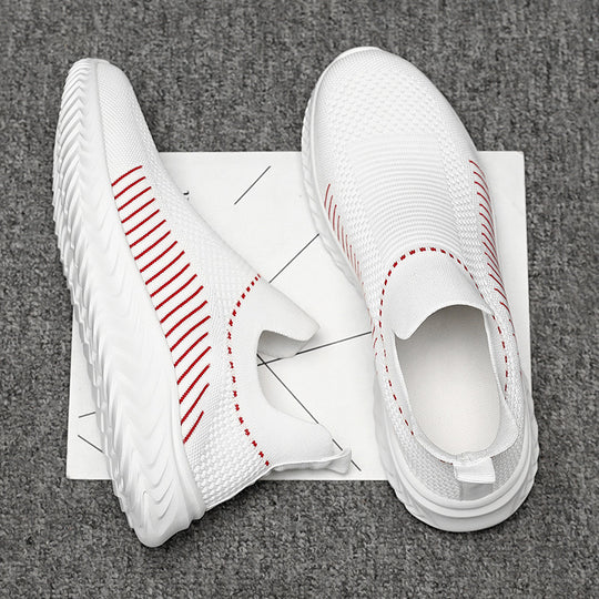 Damen Atmungsaktive Slip-On Sneakers mit elastischem Rippdesign EB