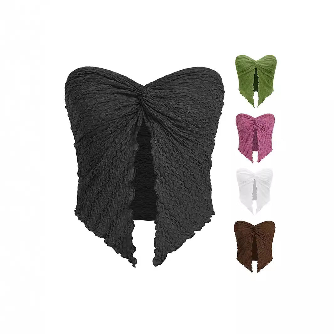Damen ärmelloses Top mit elegantem Wickeldesign EB