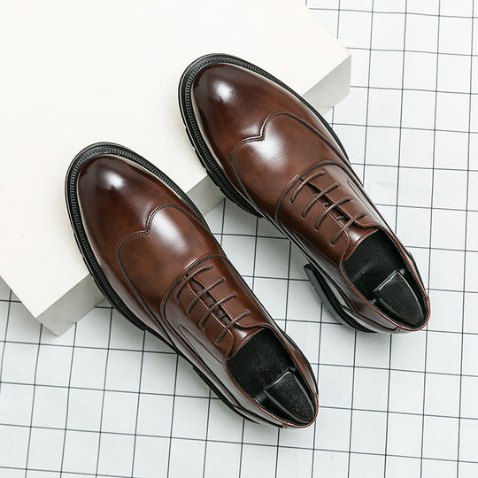 Herren eleganter Derby-Lederschnürer mit profilierter Gummisohle EB