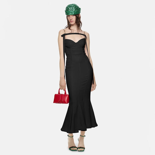 Damen Elegantes Meerjungfrauen-Kleid mit schulterfreier und taillierter Passform EB