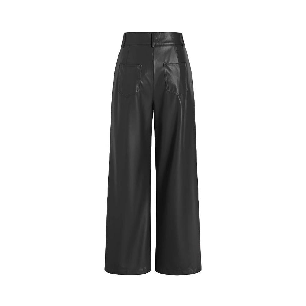 Damen elegante Culotte aus hochwertigem Kunstleder EB