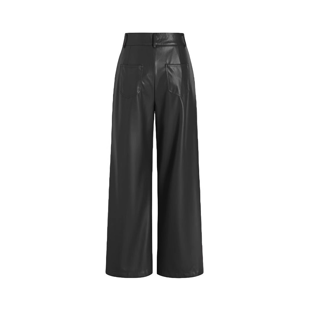 Damen elegante Culotte aus hochwertigem Kunstleder EB