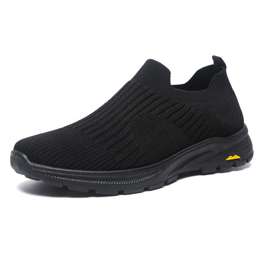 Damen Elastische Slip-On Sneakers mit atmungsaktiver Strickoberfläche und rutschfester Sohle EB