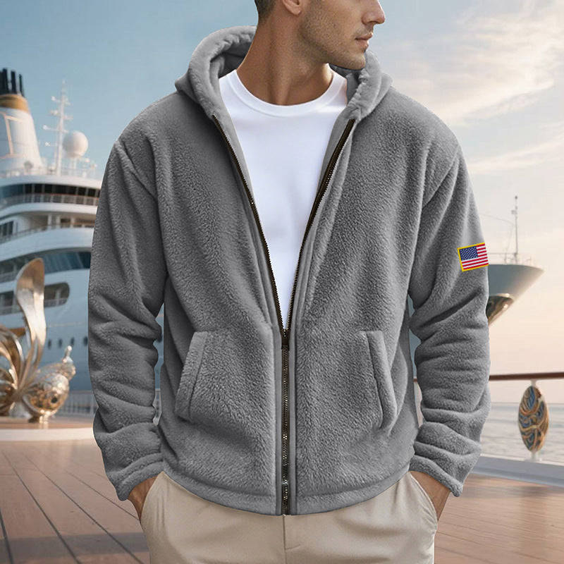 Herren Fleecejacke mit hohem Kragen und praktischen Seitentaschen EB