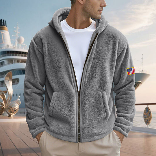 Herren Fleecejacke mit hohem Kragen und praktischen Seitentaschen EB