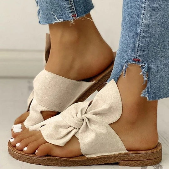 Damen modische Slipper mit elegantem Knotendesign EB