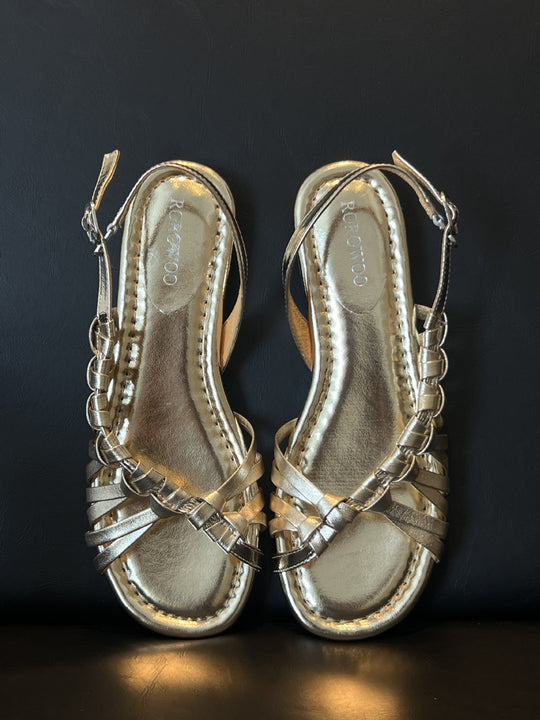 Damen stylische Riemchensandalen mit geflochtenem Obermaterial EB
