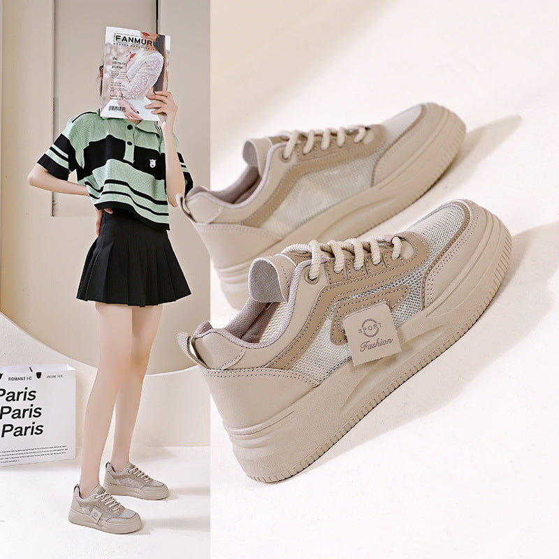 Damen Sportliche Sneakers mit atmungsaktiven Mesh-Einsätzen und rutschfester Sohle EB