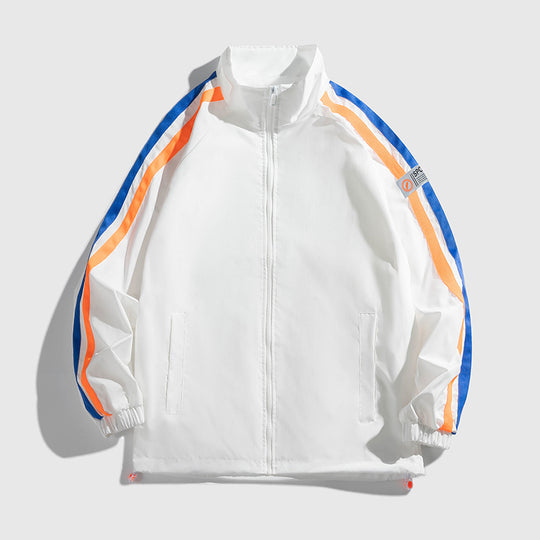 Damen Sportliche Windjacke mit stylischen Kontraststreifen EB