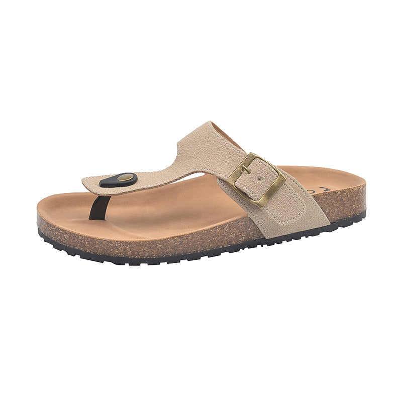 Damen Komfortable Zehentrenner-Sandalen mit verstellbarem Riemen und ergonomischer Sohle EB