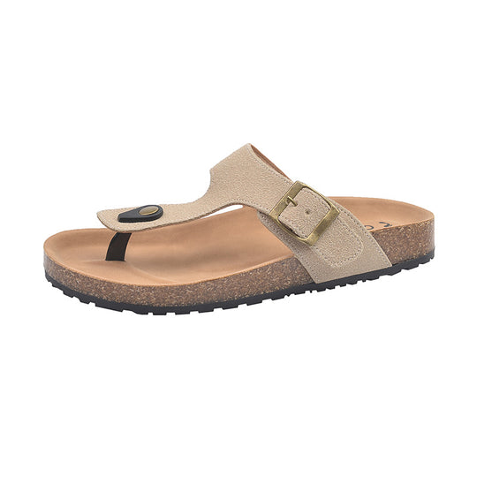 Damen Komfortable Zehentrenner-Sandalen mit verstellbarem Riemen und ergonomischer Sohle EB