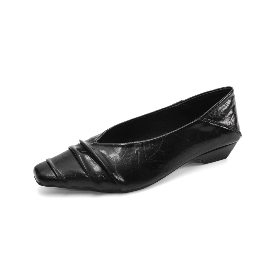 Damen spitze Ballerinas mit elegantem Faltendesign EB