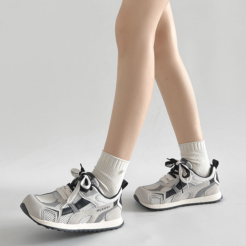 Damen Sportliche Sneakers mit atmungsaktiven Mesh-Einsätzen und rutschfester Sohle EB