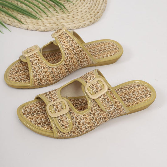 Damen Komfortable Riemchen-Sandalen mit doppelt verstellbaren Schnallen EB