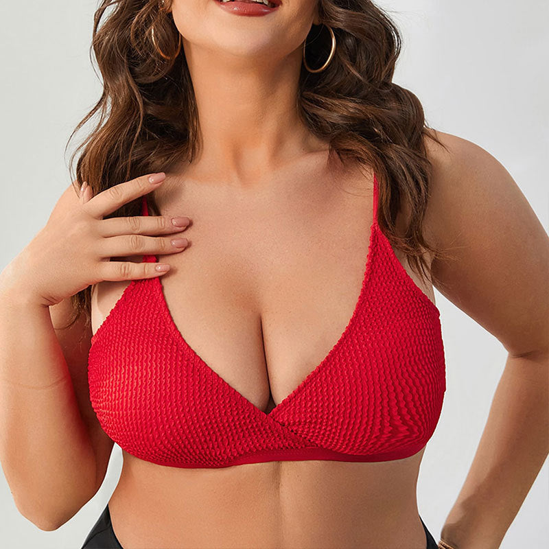 Damen Triangel-Bikini-Oberteil mit strukturierter Oberfläche EB