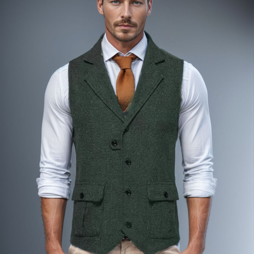 Herren elegante Weste im Hahnentrittmuster EB