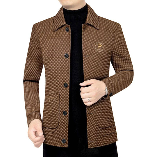 Herren Strukturierte Übergangsjacke mit Reverskragen und aufgesetzten Taschen EB