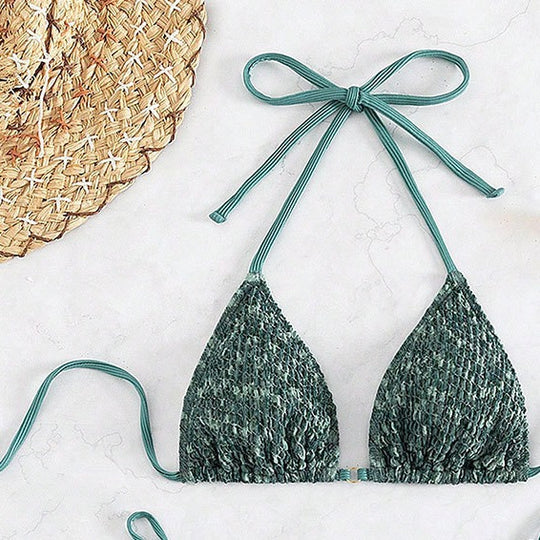 Damen Triangel-Bikini mit raffiniertem Bindedesign EB