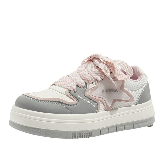 Damen Sportliche Sneakers mit auffälligem Sternendesign und innovativer Schnürung EB