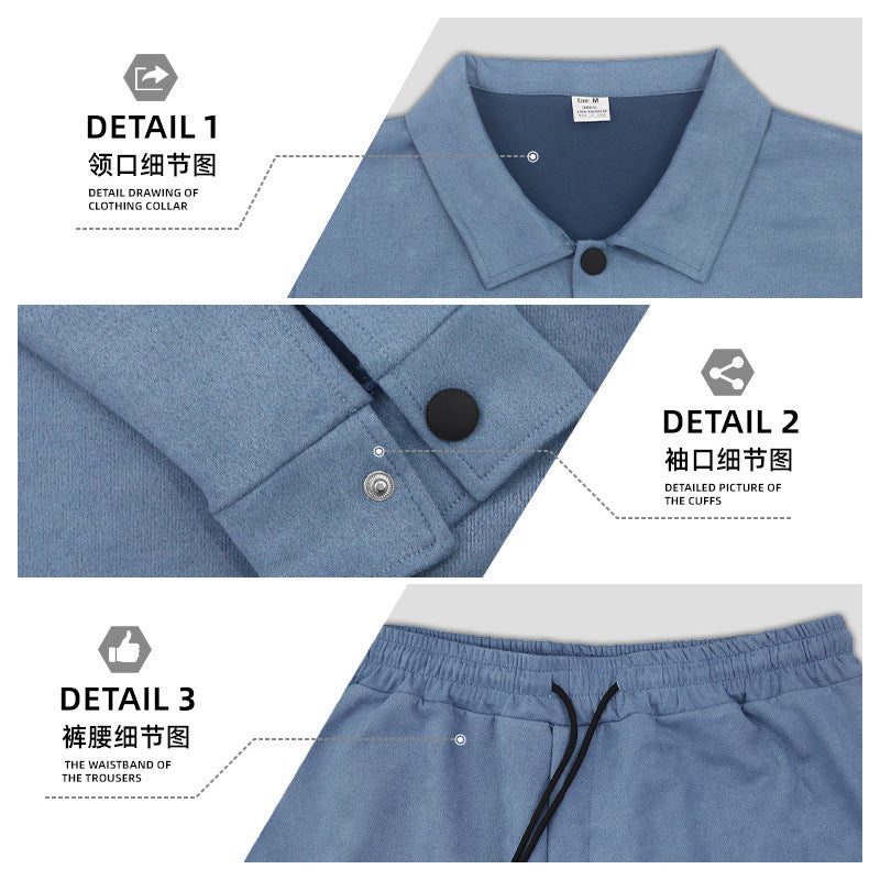 Herren nan utilitaristisches Sweat-Trainingsset mit Overshirt, Brustklappen und konisch geschnittener Joggerhose EB