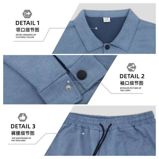 Herren nan utilitaristisches Sweat-Trainingsset mit Overshirt, Brustklappen und konisch geschnittener Joggerhose EB