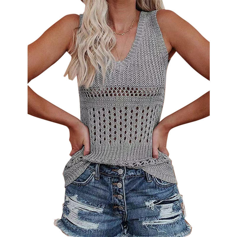 Damen Stricktanktop mit vielseitigem Lochmuster EB