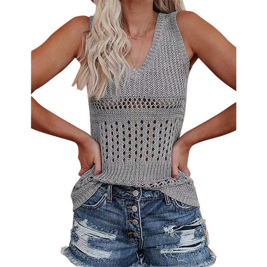 Damen Stricktanktop mit vielseitigem Lochmuster EB