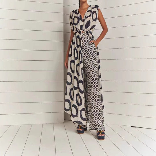 Damen Maxikleid mit raffiniertem Wickeldesign und Taschen EB