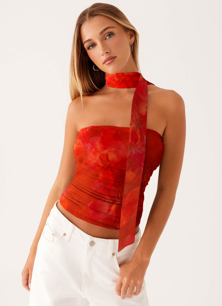 Damen Bandeau-Top mit raffinierten Bindebändern EB