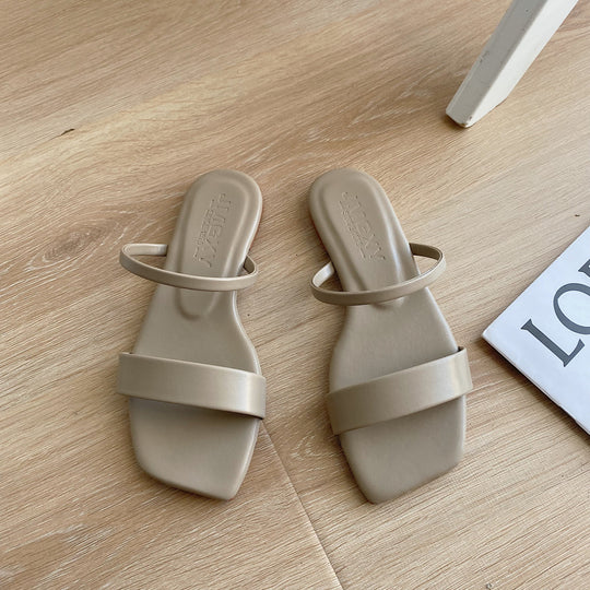 Damen Offene Fußbett-Sandalen mit zweifachem Riemchen und komfortabler Sohle EB