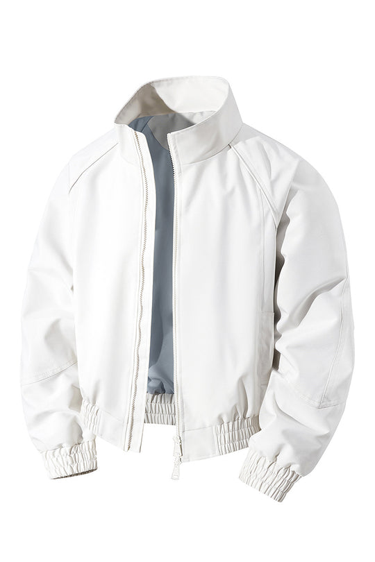 Herren leichter Windblouson mit hochgeschlossenem Kragen, zweiwege-reißverschluss und elastischem Kordelbund EB
