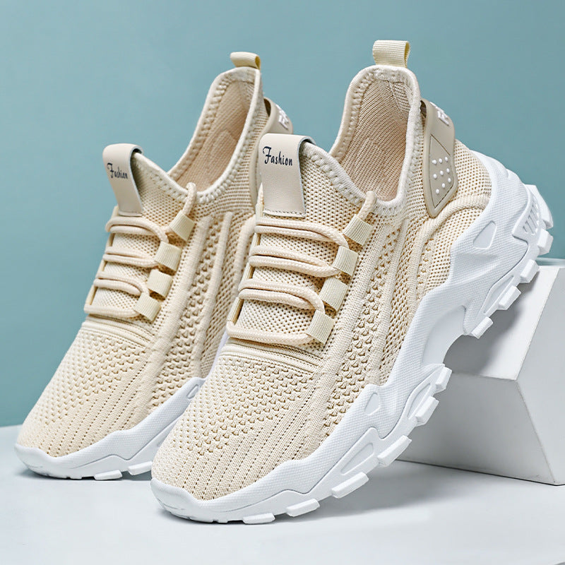 Damen Sportliche Sneaker mit atmungsaktiver Netzstruktur und dämpfender Sohle EB
