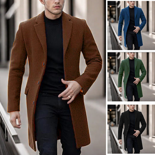Herren eleganter Wollmantel mit schmalem Schnitt EB