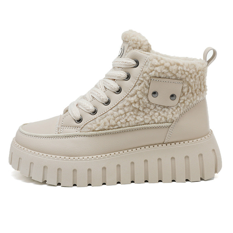 Damen Winterliche High-Top Sneakers mit kuscheligem Innenfutter und modischen Akzenten EB