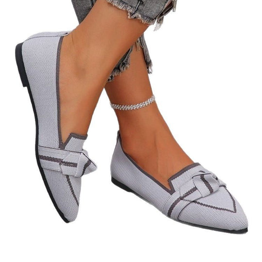Damen elegante Mokassins mit modischem Schleifen-Design EB