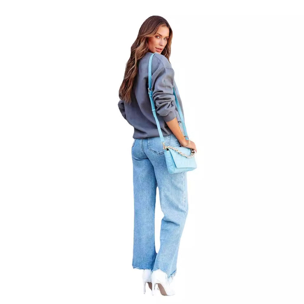 Damen Lässiger Oversized Pullover mit Cut-Out-Ärmeln EB