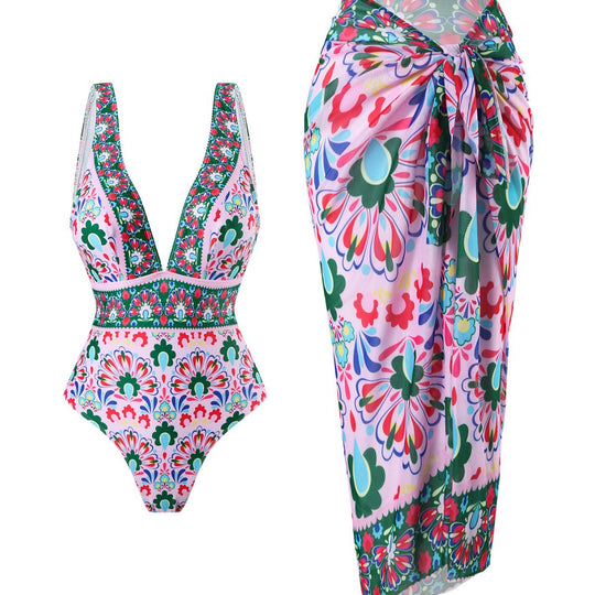 Damen Badeanzug und Wickelrock EB
