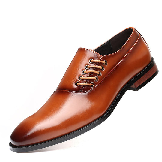 Damen Elegante Hochglanz-Leder Schnürschuhe mit modischen Akzenten EB