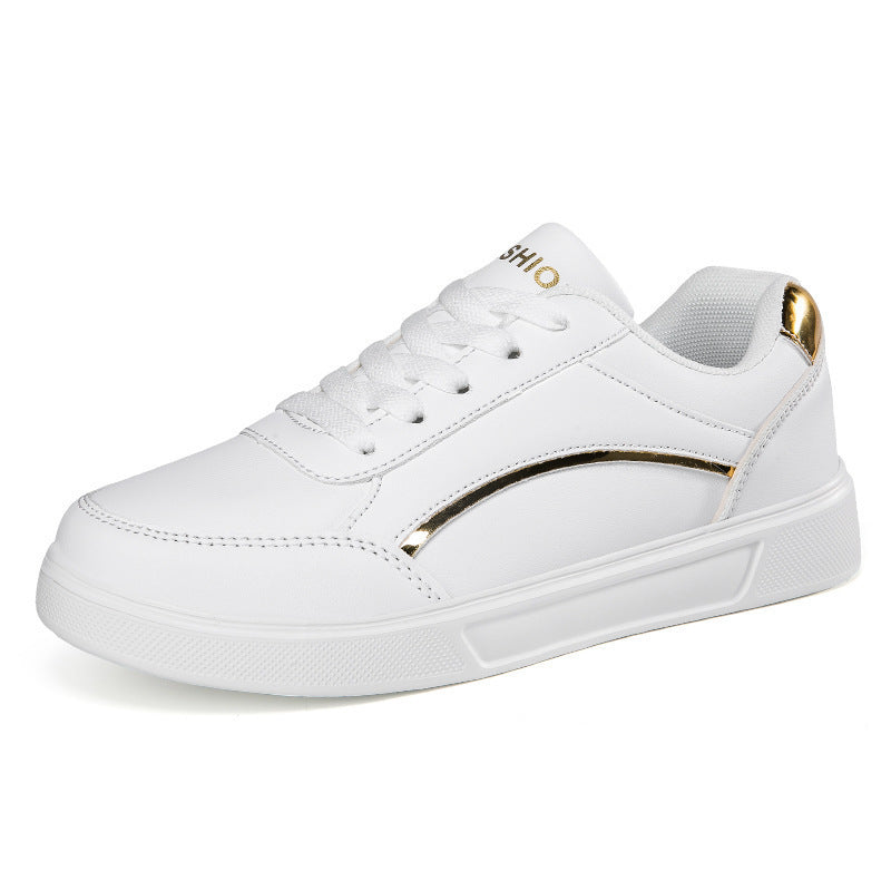 Damen nan niedrig geschnittener Kunstleder Sneaker mit holografischem Fersenbesatz EB