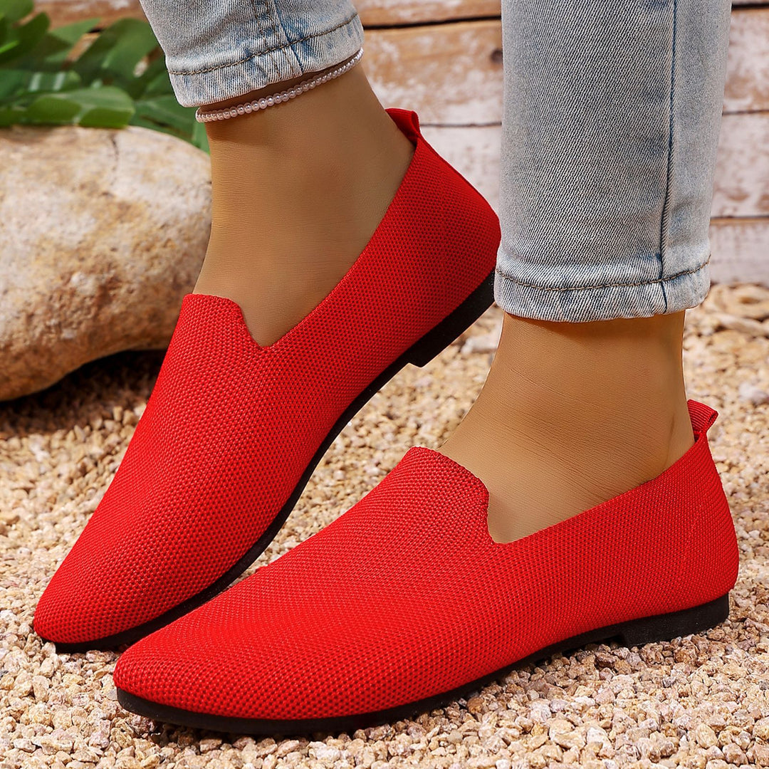 Damen nan leichte gestrickte Slipper mit Memory-Fußbett und rutschfester Sohle EB