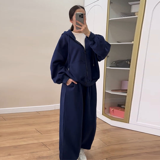 Damen lässiger Hoodie- und Jogginghose-Anzug EB