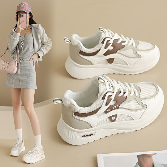 Damen Sportliche Sneakers mit atmungsaktiver Netzstruktur und dämpfender Laufsohle EB