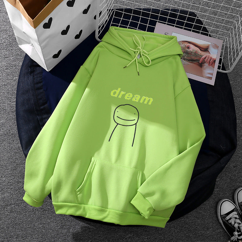 Damen nan übergroßer Kapuzenpullover mit Kängurutasche und humorvollem Comicprint EB