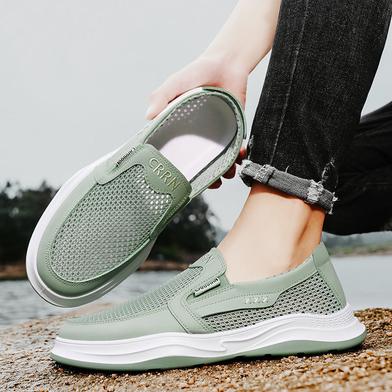 Damen Modische Slip-On Sneakers mit atmungsaktiver Oberflächenstruktur EB