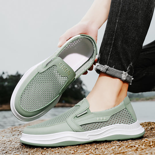 Damen Modische Slip-On Sneakers mit atmungsaktiver Oberflächenstruktur EB