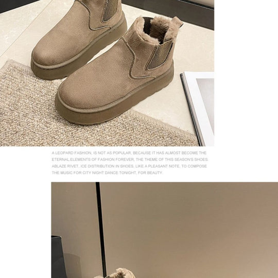Damen Komfortable Winterboots mit Fleecefutter und elastischem Einsatz EB