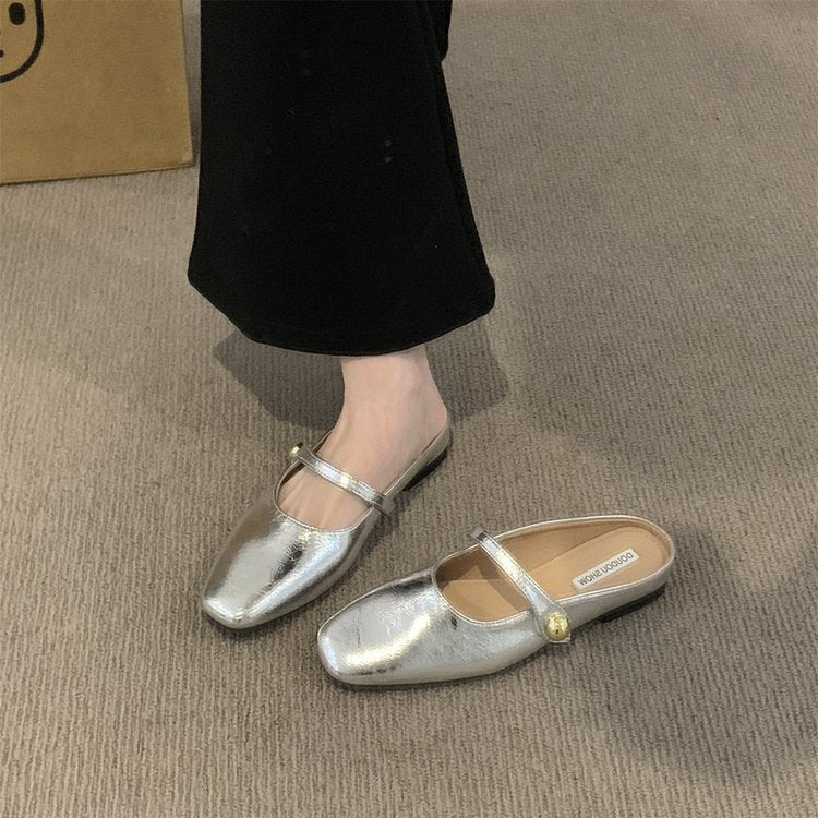 Damen elegante Ballerina-Slipper mit modischem Riemchen und Komfort-Innensohle EB
