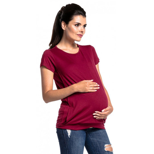 Damen Umstandsshirt mit praktischem Wickelschnitt EB
