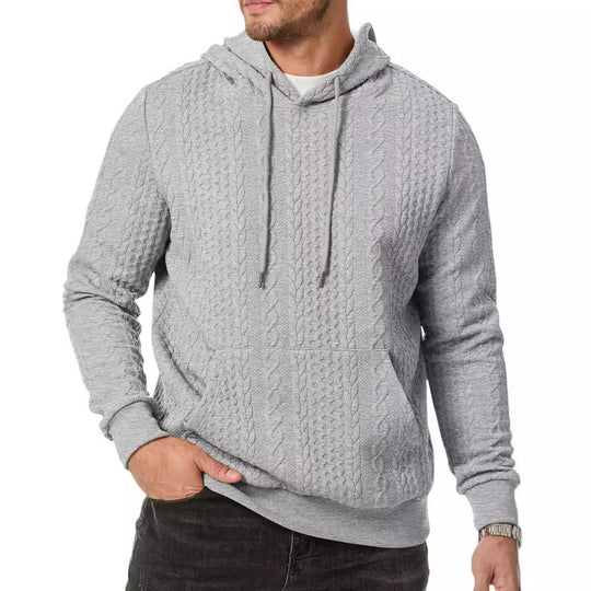 Herren Kapuzenpullover mit strukturiertem Kabelstrickmuster EB
